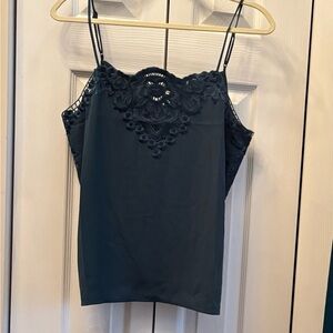 CAbi Teal Camisole Bustier Embellished Top